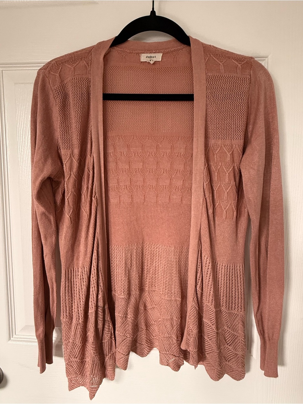 debut Open-Front Knit Cardigan - Dusty Rose